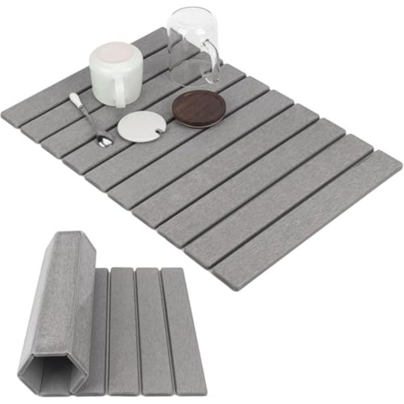 Stone Drying Mat for Kitchen Counter, 24" L ×16"(W) Dish Drying Mat, Fast Water-Absorbing, Environmentally Friendly Diatomite Mat - Image 1