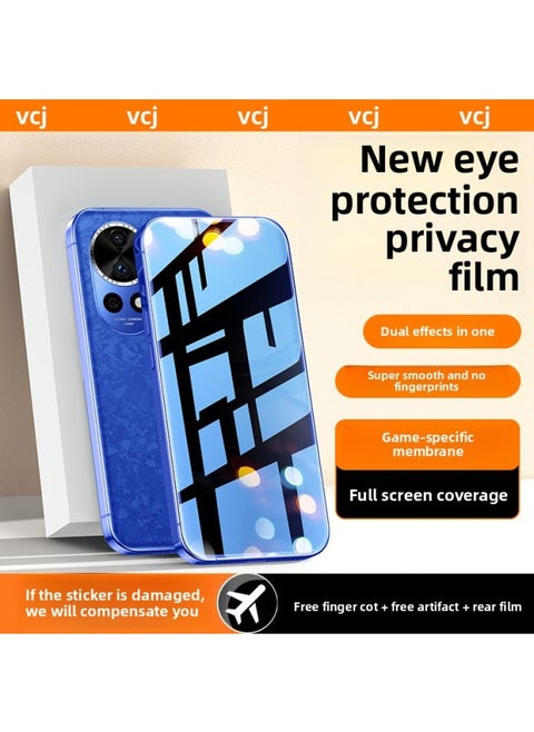 For HuaweiNova13 Tempered Film Nova12 Anti-Peep Film Nove12 Vital Edition Mobile Phone Novo11se Full Screen-Color:[blu-ray FilmPack Of 2] Eye Protection And MoisturizingComes With Applicator + Rear Film-Size:For HuaweiSmart Selection Hinova12se