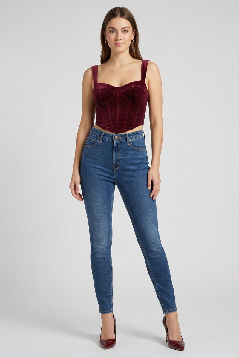 LEE Women Skinny Fit Washed Stretchable Jeans, Blue - Image 2