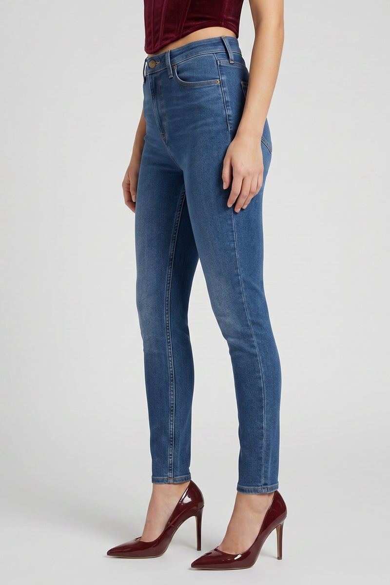 LEE Women Skinny Fit Washed Stretchable Jeans, Blue - Image 3