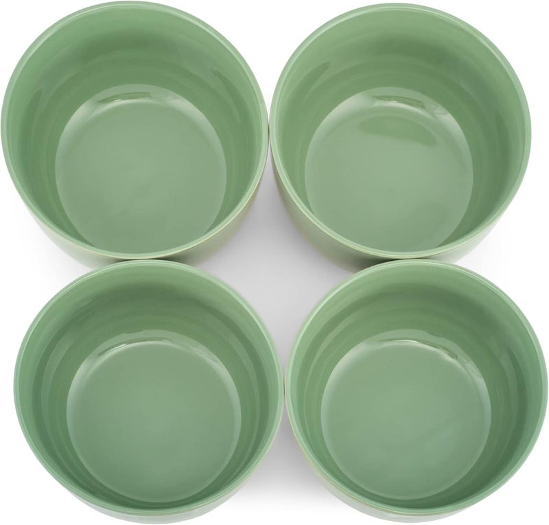 Elanze Designs Bistro Glossy Ceramic 65 inch Dinnerware Bowls Set of 4  Perfect for Everyday uses from Soup Pasta Salad Cereal Ice cream Ramen and Pho Sage Green - Image 4