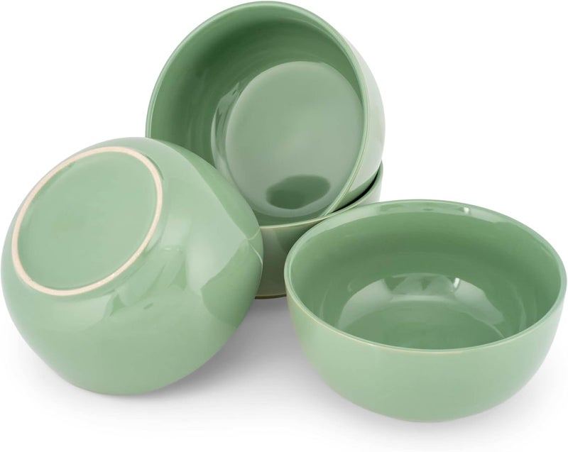 Elanze Designs Bistro Glossy Ceramic 65 inch Dinnerware Bowls Set of 4  Perfect for Everyday uses from Soup Pasta Salad Cereal Ice cream Ramen and Pho Sage Green - Image 5