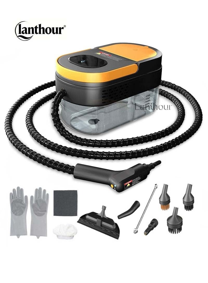 lanthour 2500W Handheld Steam Cleaner - High-Pressure High-Temperature Carpet Steam Cleaner, Quick Heating, 3 Adjustable Levels, 1.69L Water Tank, Multifunctional, Includes 11 Accessories, Suitable for Kitchen, Bathroom, Sofa, and Home Use - Image 1