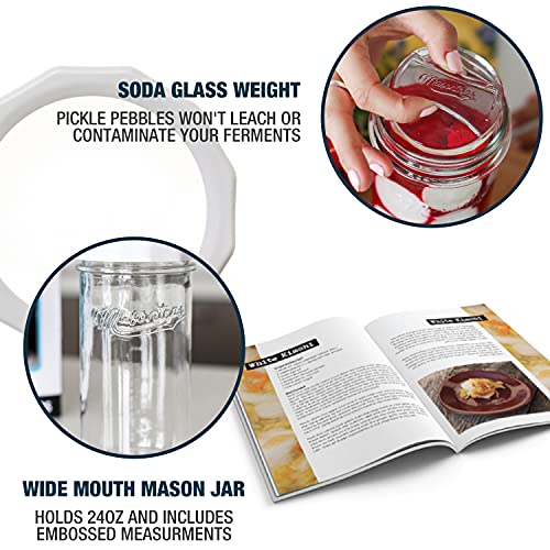Masontops Fermentation Jar Starter Set, Easy Vegetable Fermentation Kit, Includes Mason Jar, Pickle Kit with Fermentation Lids & Fermentation Weight - Image 4