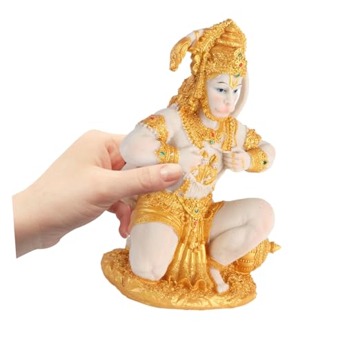 DOITOOL Hanuman Statue 7.9" God Hanuman Idol for Car Dashboard, Hindu God Statue, Lord Sculpture India Figurine Collection Idol Pooja Sculpture for Home Temple Car Dashboard Decor - Image 3