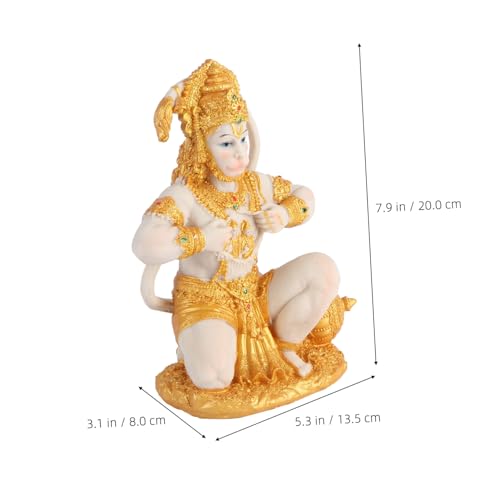 DOITOOL Hanuman Statue 7.9" God Hanuman Idol for Car Dashboard, Hindu God Statue, Lord Sculpture India Figurine Collection Idol Pooja Sculpture for Home Temple Car Dashboard Decor - Image 2