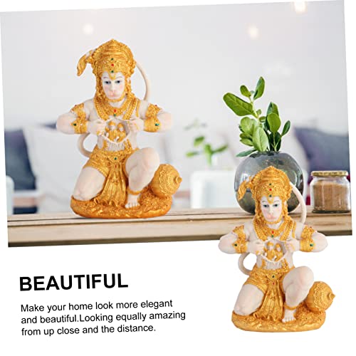 DOITOOL Hanuman Statue 7.9" God Hanuman Idol for Car Dashboard, Hindu God Statue, Lord Sculpture India Figurine Collection Idol Pooja Sculpture for Home Temple Car Dashboard Decor - Image 5