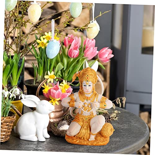 DOITOOL Hanuman Statue 7.9" God Hanuman Idol for Car Dashboard, Hindu God Statue, Lord Sculpture India Figurine Collection Idol Pooja Sculpture for Home Temple Car Dashboard Decor - Image 4