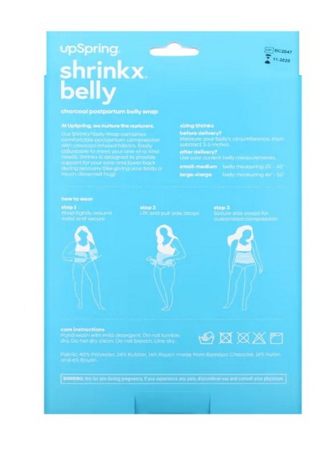 UpSpring - Shrinkx Belly Charcoal Postpartum Belly Wrap Size SM Black 1 Count - Image 1