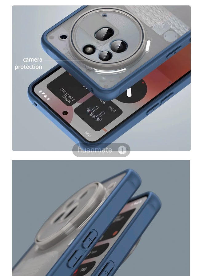 huanmate Nothing Phone (3a) Pro Smoked Frosted Case Cover - Blue - Semi-Transparent Matte Finish, Lightweight & Stylish - Precise Cut-outs - Easy to Install & Remove - Durable Protective Shield for Your Nothing Phone (3a) Pro - Image 5