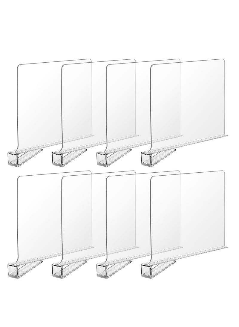 BOAO Boao 8 Pcs Shelf Dividers for Closet Organization Acrylic Clear Shelf Divider Purse Organizer Handbag Separator Bookshelf Divider for Closet Bedroom Kitchen Office Cabinet Bathroom  - Image 1