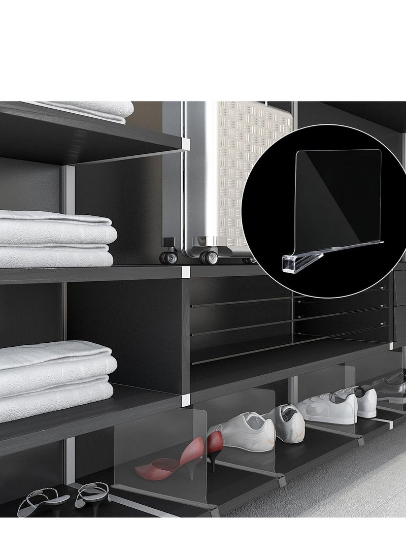 BOAO Boao 8 Pcs Shelf Dividers for Closet Organization Acrylic Clear Shelf Divider Purse Organizer Handbag Separator Bookshelf Divider for Closet Bedroom Kitchen Office Cabinet Bathroom  - Image 2