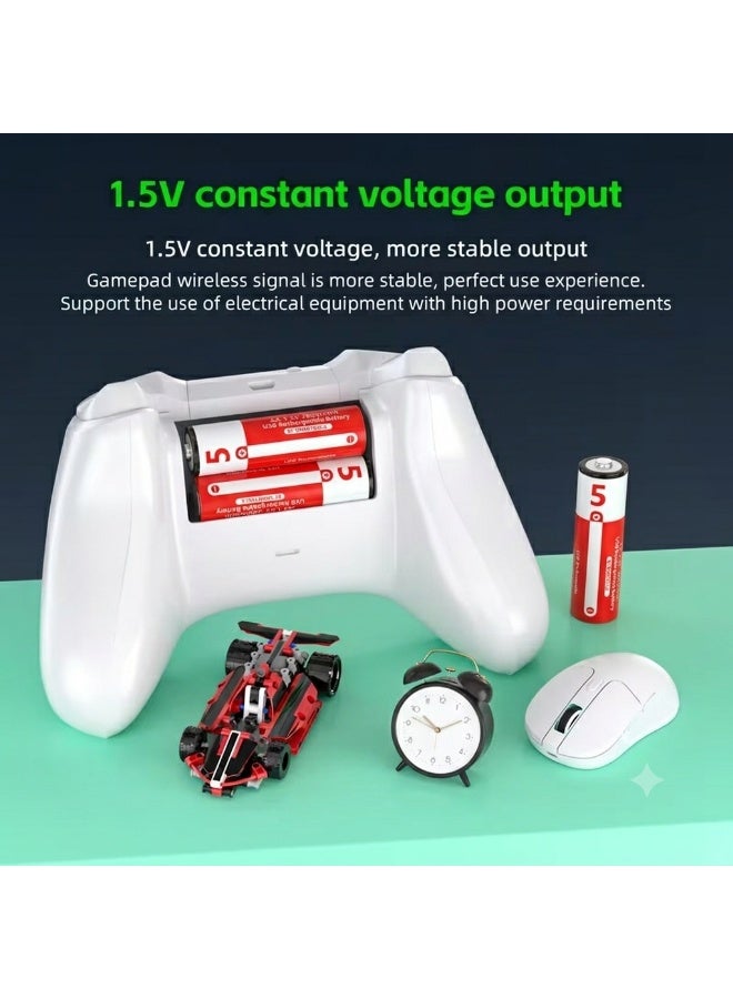 BEST ONE AA Rechargeable Lithium Batteries 2 Pack, 1.5V 2800mWh USB-C Rechargeable AA Batteries with USB Type-C Charging Cable, Constant 1.5V Output, Fast Charging, Compatible for Camera, Xbox Controller, Mouse, Keyboard, Toys & More - Image 4