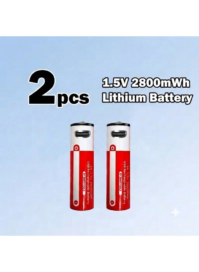 BEST ONE AA Rechargeable Lithium Batteries 2 Pack, 1.5V 2800mWh USB-C Rechargeable AA Batteries with USB Type-C Charging Cable, Constant 1.5V Output, Fast Charging, Compatible for Camera, Xbox Controller, Mouse, Keyboard, Toys & More - Image 5