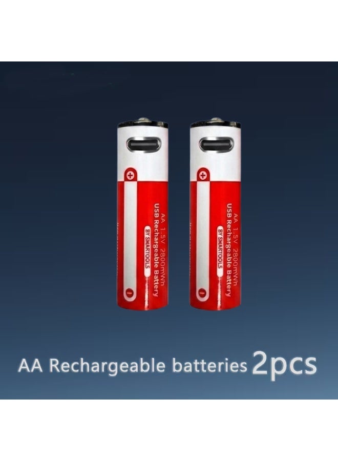 BEST ONE AA Rechargeable Lithium Batteries 2 Pack, 1.5V 2800mWh USB-C Rechargeable AA Batteries with USB Type-C Charging Cable, Constant 1.5V Output, Fast Charging, Compatible for Camera, Xbox Controller, Mouse, Keyboard, Toys & More - Image 2