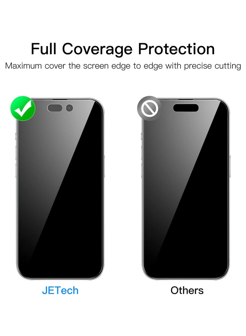 JETech Privacy Full Coverage Screen Protector for iPhone 14 Pro Max 6.7 Inch with Camera Lens Protector Anti Spy Tempered Glass Film 2 Pack Each - Image 5