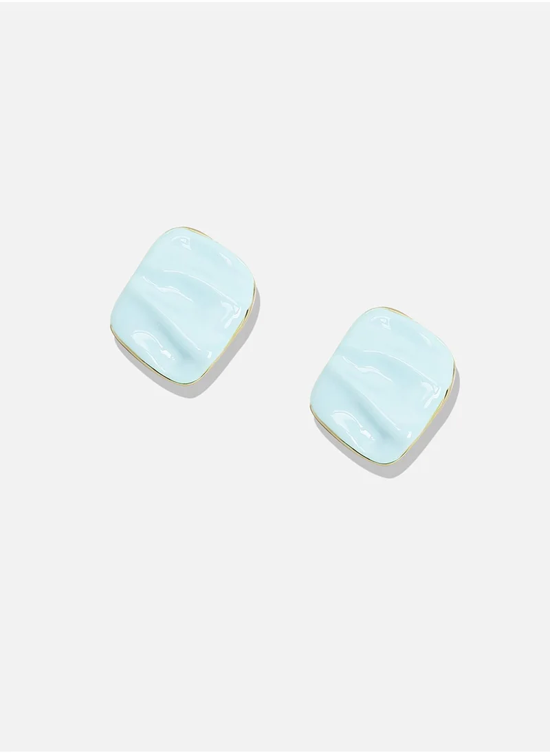 SOHI Textured Enamel Stud Earrings