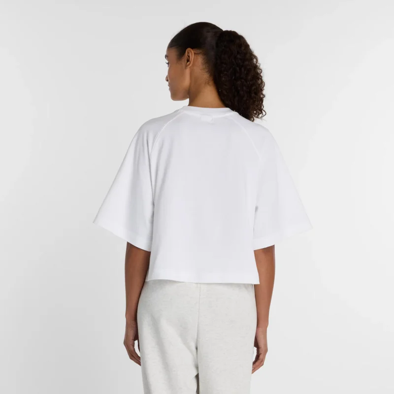 New Balance White Watercolor Yellow Boxy T-Shirt for Women | Best Price UAE