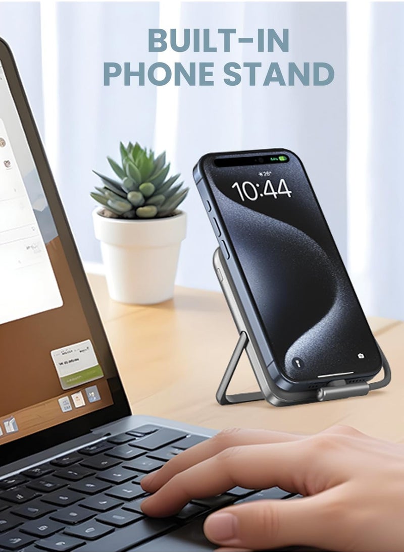 Moxedo Moxedo Porta-Go Wireless Charging Power Bank 10,000 mAh with Built-in USB-C Cable and Phone Stand Compatible with iPhone, iPad, Tablets, Samsung and other devices  - Image 3