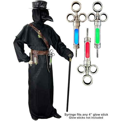 Absolute Vibe Plague Doctor Costume Set Halloween Props Renaissance Medieval Monk Priest Cosplay Outfit Mask Hat Robe Cane (Brown, L) - Image 5