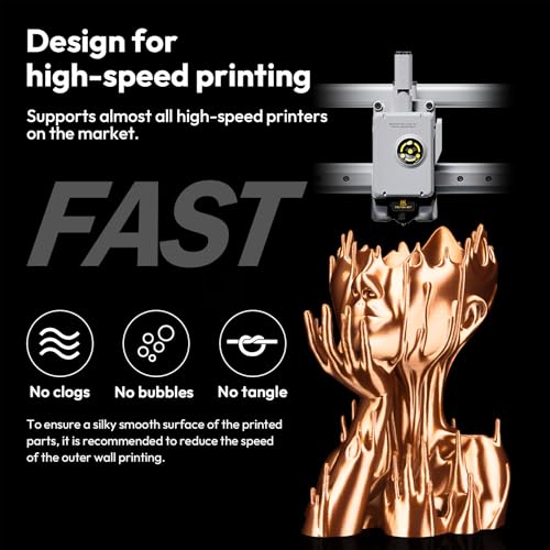 AMOLEN Silk PLA Filament 1.75mm 3D Printer Filaments, Shiny Coffee Gold Filament for 3D Printing, 1kg(2.2lbs) Spool, Compatible with Most FDM Printer(Silk Coffee Gold) - Image 4