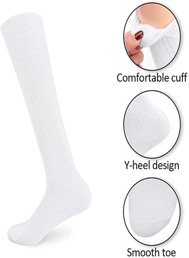 MUKHAKSH (Pack of 12 Pairs = 24 Pieces) Girls Knee High White School Socks - Image 2