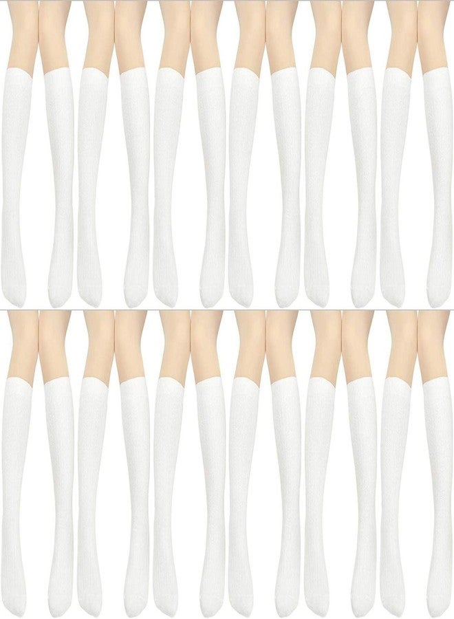MUKHAKSH (Pack of 12 Pairs = 24 Pieces) Girls Knee High White School Socks - Image 1