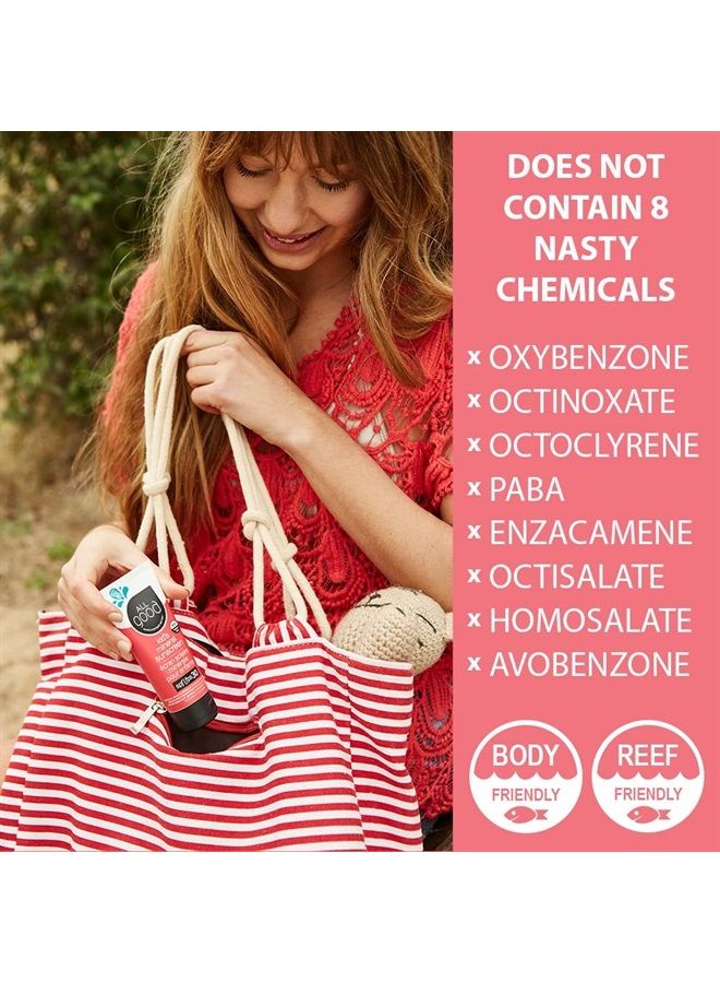 All Good Makes Everything Better لوشن واقي من الشمس للأطفال والرضع - طيف واسع UVA/UVB، SPF 30، أكسيد الزنك، صديق للشعاب المرجانية، مقاوم للماء - أكسيد الزنك، زبدة الشيا، زيت جوز الهند، صبار (3 أونصات)(عبوة 2) - Image 2