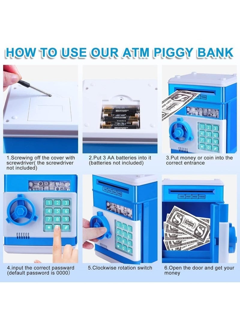 Zashe Password Piggy Bank – Digital Electronic Money Safe, Mini ATM Cash & Coin Saving Box, Fun Toy Gift for Kids  - Image 3