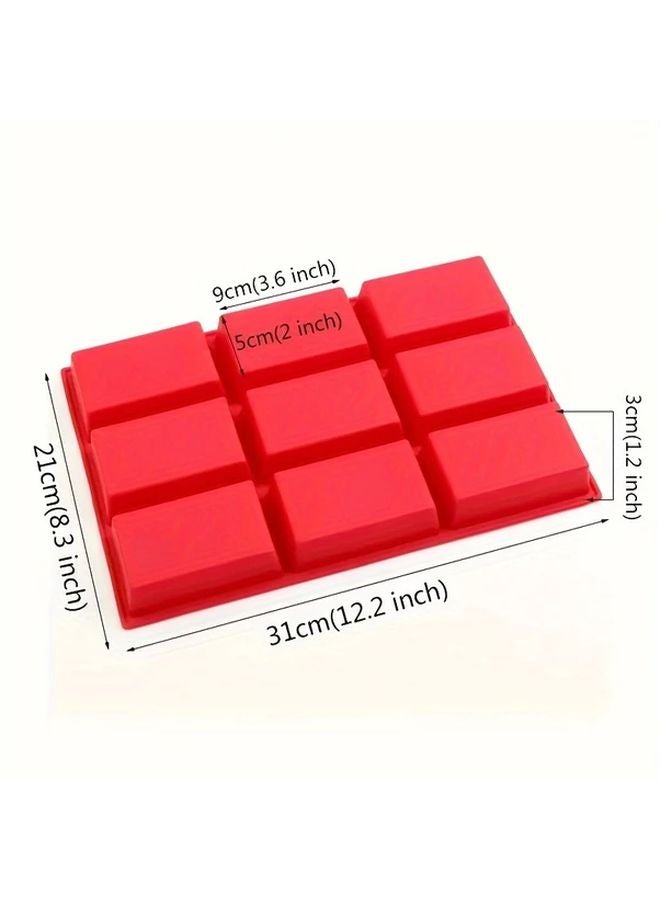 Red Silicone Baking Mold 9 Cavity Mini Bread Tray For Cakes Muffins Brownies - Image 4