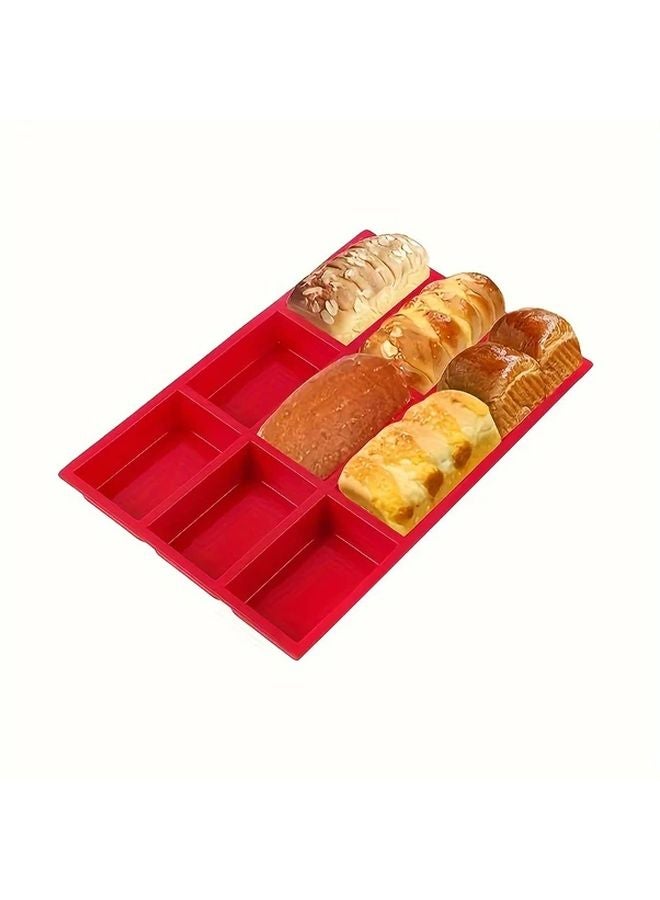 Red Silicone Baking Mold 9 Cavity Mini Bread Tray For Cakes Muffins Brownies - Image 3