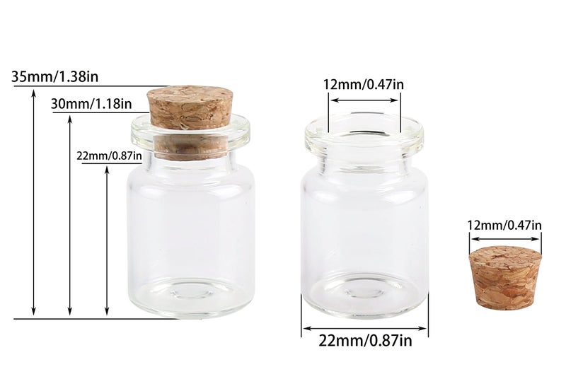 Maxmau 100 Count Small Glass Bottles With Corks 5Ml Tiny Vials Clear Mini Jars Wooden Stopper For Art Crafts Storage Party Decoration Wedding Favors - Image 4