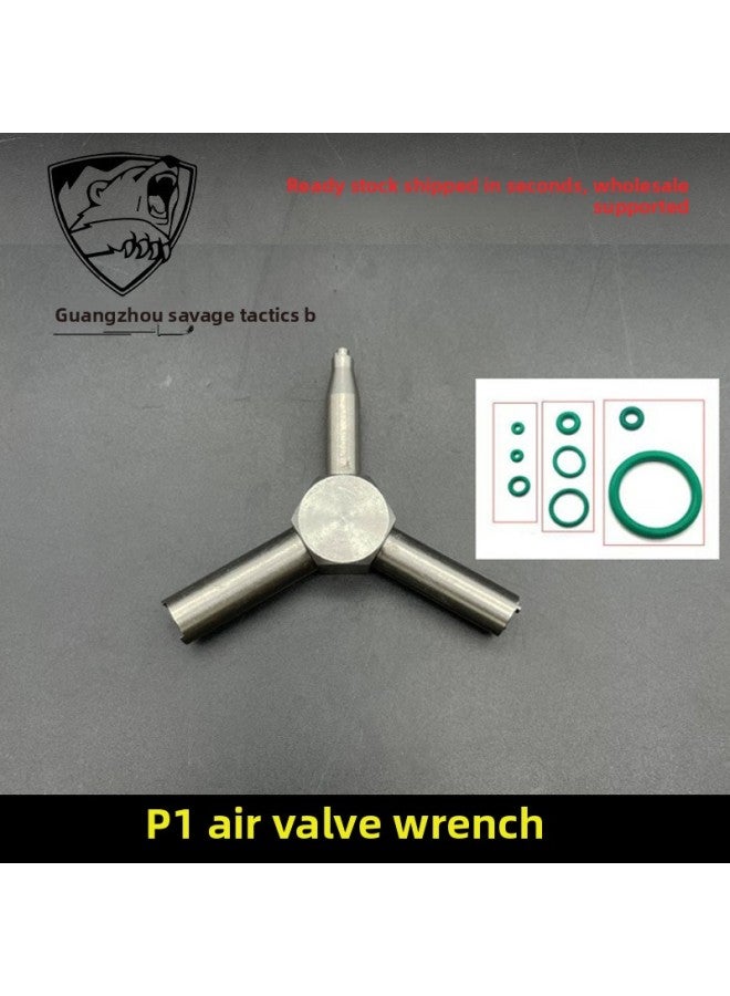 P1/P4/1911/2011 Valve Wrench Disassembly Triangle P1 Valve Tool-Color:Silver Wrench With Black O-ring PA0401  - Image 4