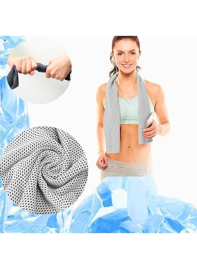 منشفة تبريد ثلج سريعة الجفاف مخصصة للرياضات الخارجية، منشفة صالة الالعاب الرياضية من المايكروفايبر ماصة للعرق مع تبريد فوري، طباعة تسامية للياقة البدنية والتخييم والرقبة والوجه والاستخدام اثناء السفر - Image 5