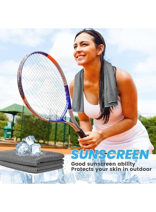 منشفة تبريد ثلج سريعة الجفاف مخصصة للرياضات الخارجية، منشفة صالة الالعاب الرياضية من المايكروفايبر ماصة للعرق مع تبريد فوري، طباعة تسامية للياقة البدنية والتخييم والرقبة والوجه والاستخدام اثناء السفر - Image 4