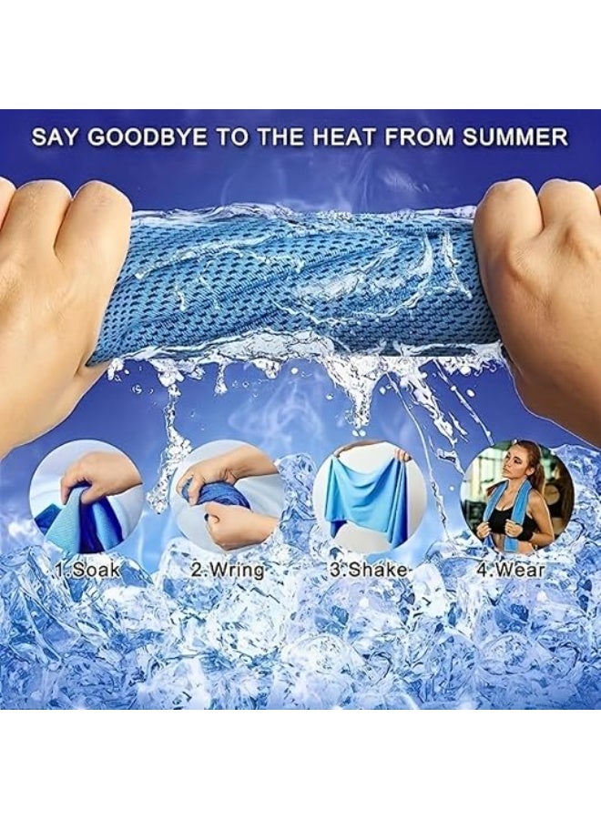 منشفة تبريد ثلج سريعة الجفاف مخصصة للرياضات الخارجية، منشفة صالة الالعاب الرياضية من المايكروفايبر ماصة للعرق مع تبريد فوري، طباعة تسامية للياقة البدنية والتخييم والرقبة والوجه والاستخدام اثناء السفر - Image 3