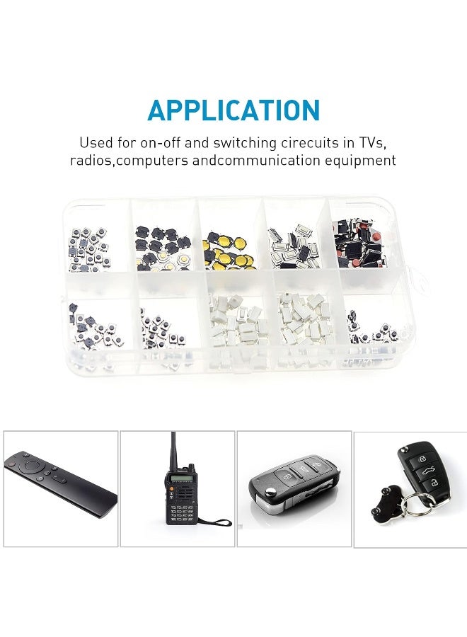 Generic Qteatak Qtetak 200 Pieces 11 Value Micro Momentary Tactile Push Button Switch Tact Assortment Kit  - Image 2