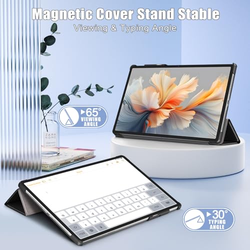 Gylint Case for Lenovo Yoga Tab Plus 12.7 Inch Case, Folding Folio Ultra-Thin PU Leather Stand Case Cover for Lenovo Yoga Tab Plus 12.7 TB-520FU 2025 Black - Image 2