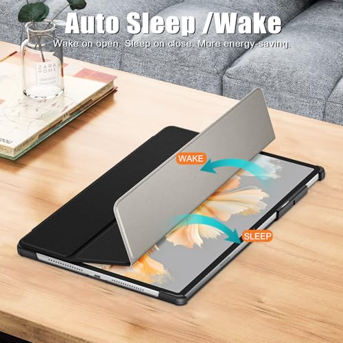 Gylint Case for Lenovo Yoga Tab Plus 12.7 Inch Case, Folding Folio Ultra-Thin PU Leather Stand Case Cover for Lenovo Yoga Tab Plus 12.7 TB-520FU 2025 Black - Image 3