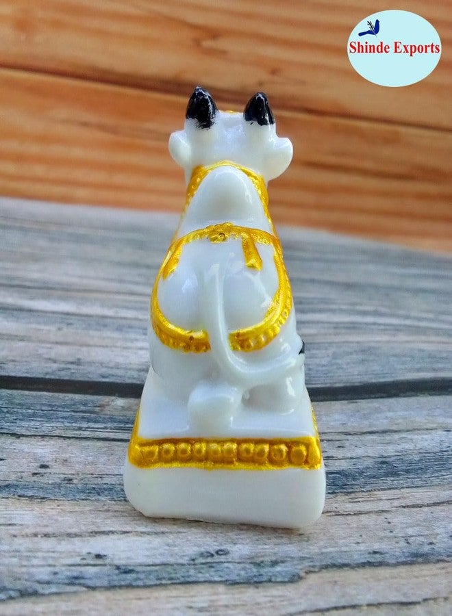 SHINDE EXPORTS Marble Shivling Religious With Nandi Set For Home Puja Small 6Cm (White) (Only Nandi) - Image 3
