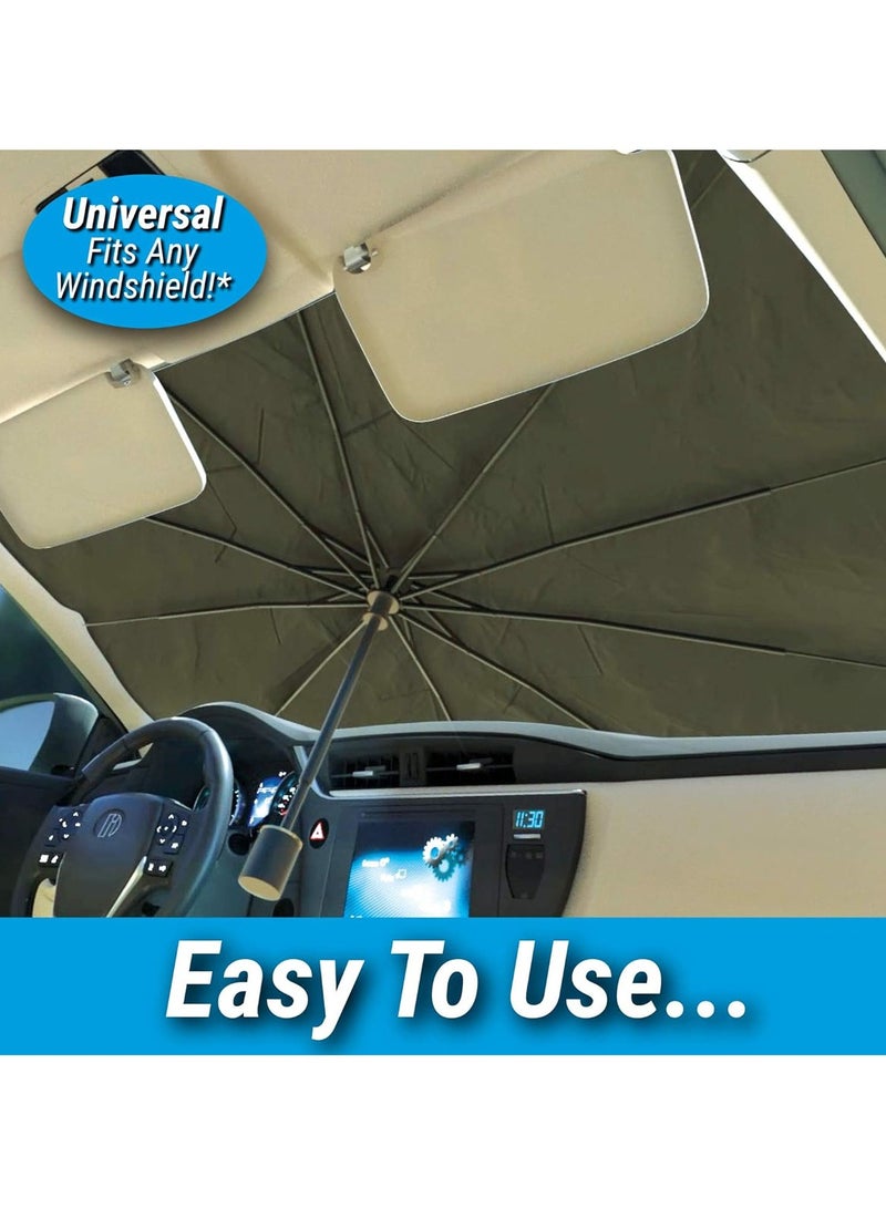 Fend Foldable Car Windshield Sun Shade Umbrella Protect Vehicle from UV Sun and Heat - Image 4