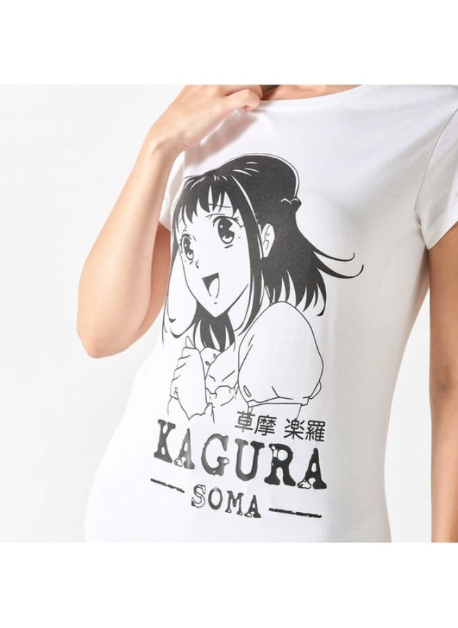 SP Characters Kagura Soma Print T-shirt with Short Sleeves  - Image 2