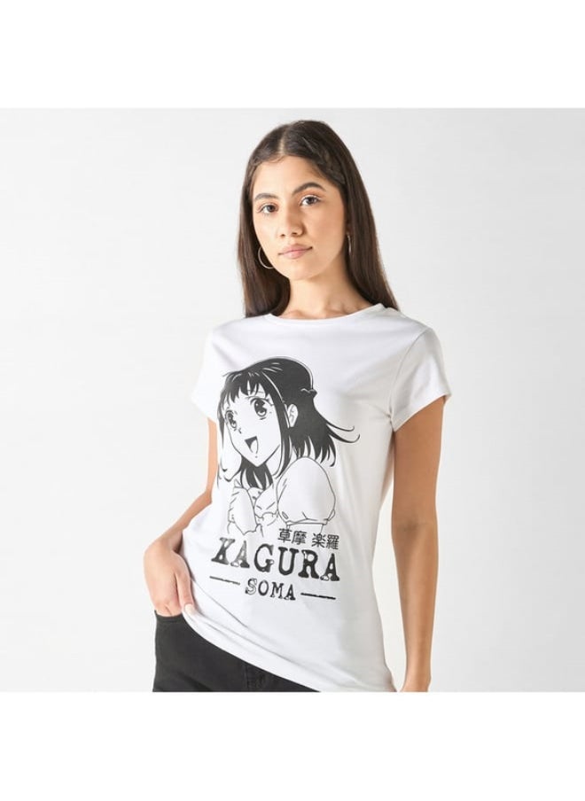 SP Characters Kagura Soma Print T-shirt with Short Sleeves  - Image 1
