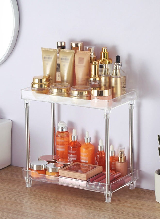 Sliding Cabinet Basket Organizer, 2 Tier Storage Under Cabinet Bathroom Under Sink Organizers and Storage Under Sink Storage, Multi-Functional Storage Shelf for Kitchen, Bathroom, Office - Image 1