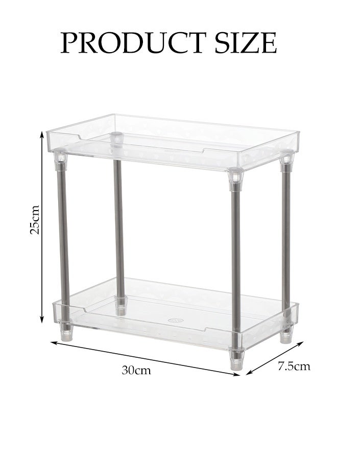 Sliding Cabinet Basket Organizer, 2 Tier Storage Under Cabinet Bathroom Under Sink Organizers and Storage Under Sink Storage, Multi-Functional Storage Shelf for Kitchen, Bathroom, Office - Image 2