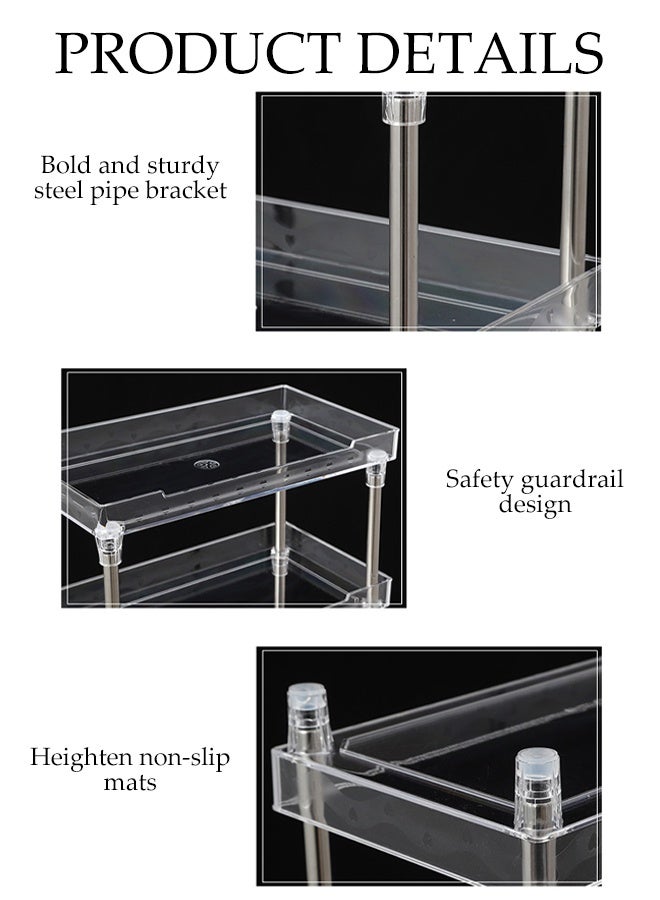 Sliding Cabinet Basket Organizer, 2 Tier Storage Under Cabinet Bathroom Under Sink Organizers and Storage Under Sink Storage, Multi-Functional Storage Shelf for Kitchen, Bathroom, Office - Image 3