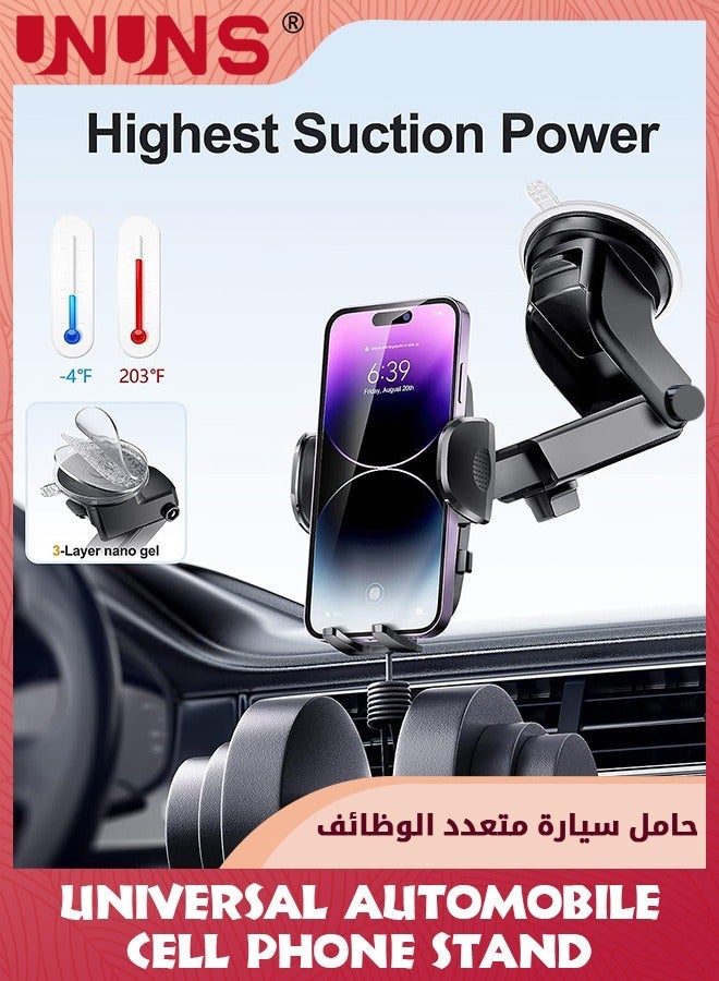 UNUNS Car Phone Holder Mount,Ultra-Durable Cell For Car, Universal Mount Dashboard Windshield Vent Compatible With iPhone 15 14 13 12 11, Samsung, Bumpy Roads Friendly - Image 4