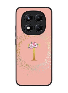 Stylizedd For Xiaomi Redmi Note 14 Pro 5G / X7 5G Case,Slim fit Camera Protection, Shockproof Thin Phone cover  - Custom Monogram Floral - T  (Rose Pink )  - Image 1