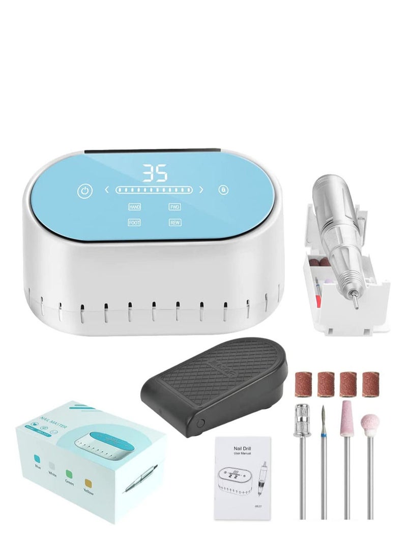 JMD-217 60W 35,000 RPM LCD Magnetic Absorption Storage Box Design Saves Space Electric E File Nail Drill Machine Finger Toe Nail Care Manicure Pedicure Machine Manicure Tool Nail Art File - Image 5