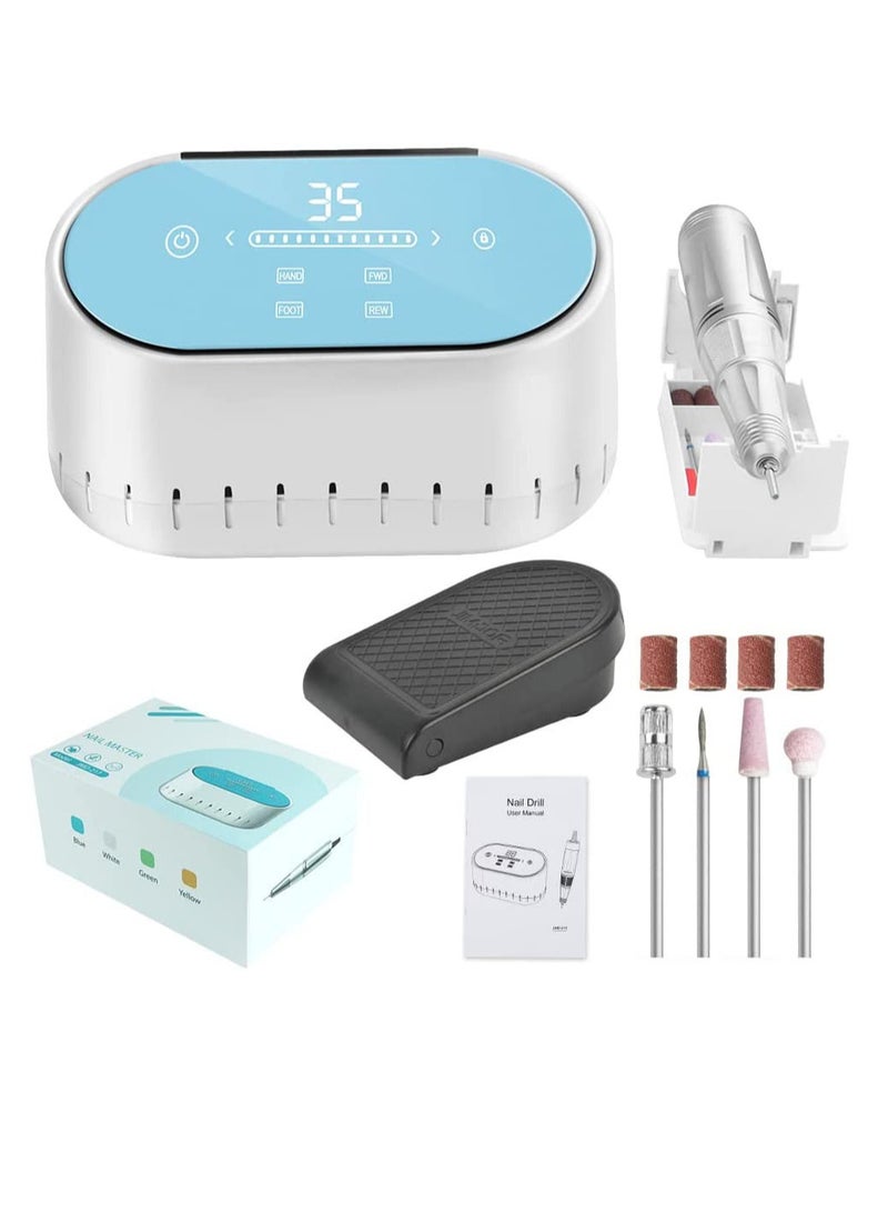 JMD-217 60W 35,000 RPM LCD Magnetic Absorption Storage Box Design Saves Space Electric E File Nail Drill Machine Finger Toe Nail Care Manicure Pedicure Machine Manicure Tool Nail Art File - Image 2